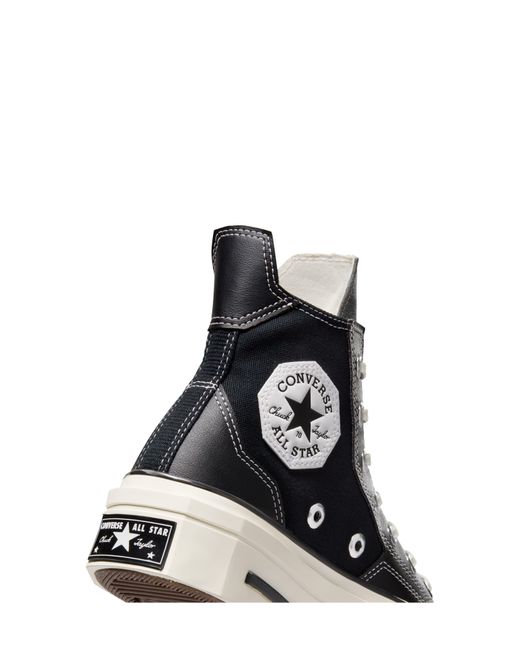 Converse Black Gender Inclusive Chuck 70 De Luxe Square Toe Platform High Top Sneaker