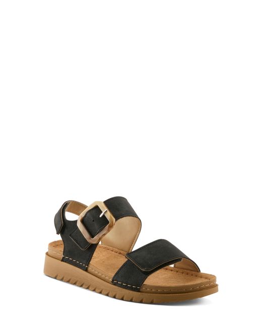 Flexus by Spring Step Black Bravies Ankle Strap Sandal