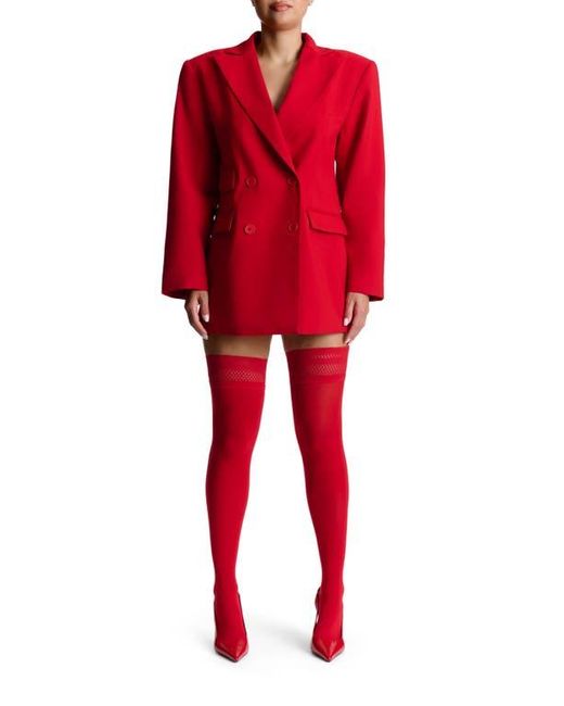 Naked Wardrobe Red Oversize Long Sleeve Blazer Dress