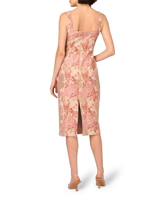 Aidan Mattox by Adrianna Papell Multicolor Stretch Jacquard Midi Cocktail Dress