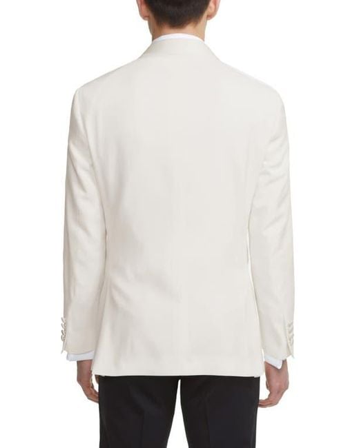 Jack Victor White Ethan Trim Fit Solid Wool Dinner Jacket for men