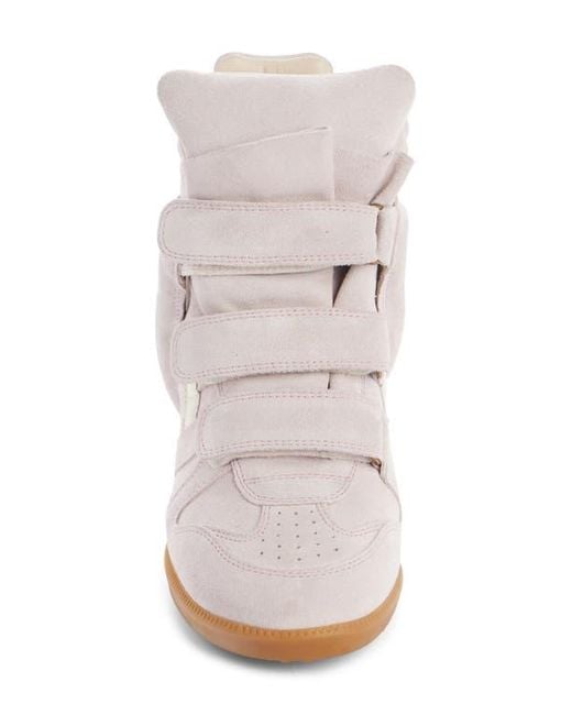 Isabel Marant White Bekett Hidden Wedge High Top Sneaker