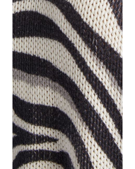 R13 Black Oversize Distressed Zebra Stripe Sweater