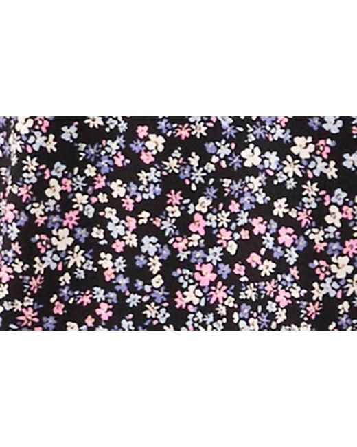 Cece Multicolor Floral Double Ruffle Hem Knit Dress