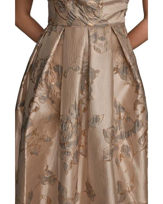 donna karan champagne dress Donna Karan New York Women's Strapless Ruffle-Trim Gown - CHAMPAGNE Multi