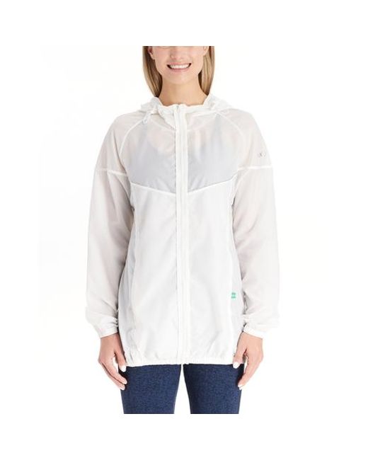 Modern Eternity Maternity White Addison 3-In-1 Waterproof Maternity Windbreaker