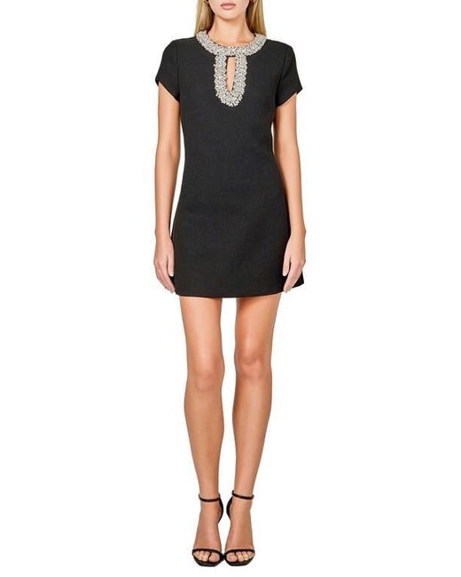 Endless Rose Black Embellished Shift Minidress