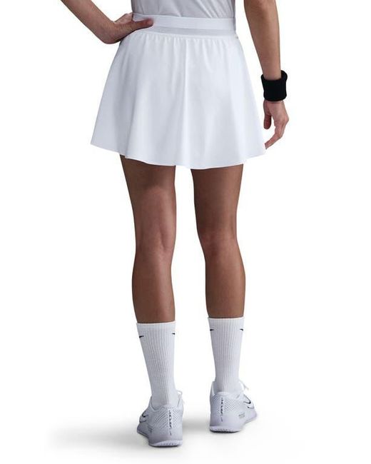 Nike White Court Ace Advantage Dri-Fit High Waist Tennis Skirt