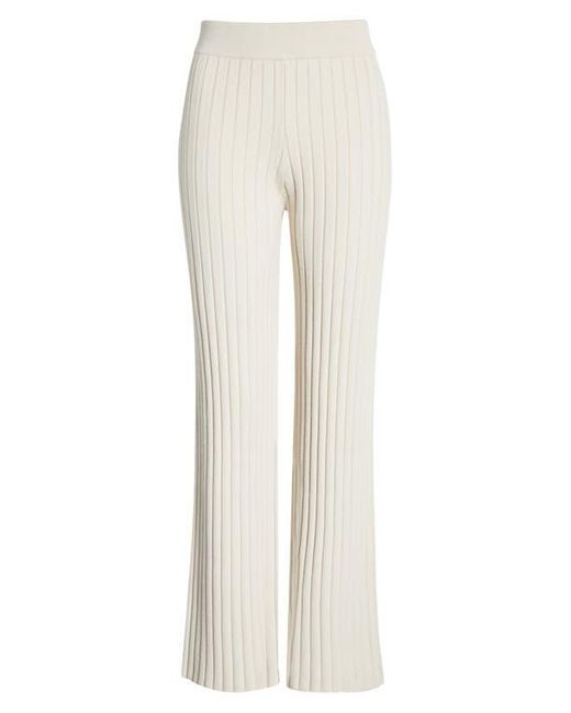 Lunya White Cozy Cotton Blend Rib Knit Pants