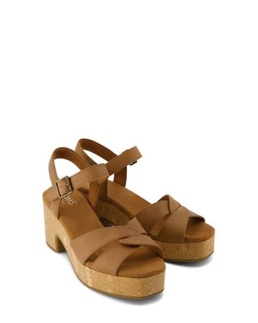 TOMS Brown Isla Platform Sandal