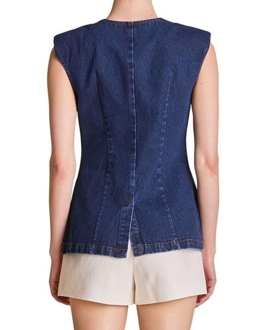 Endless Rose Blue Button Cutaway Vest