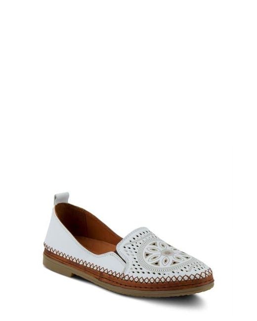 Spring Step White Ingrid Flat