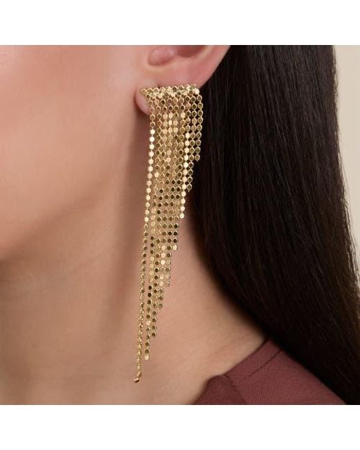 Jessica Simpson Metallic Rhinestone Fringe Drop Earrings