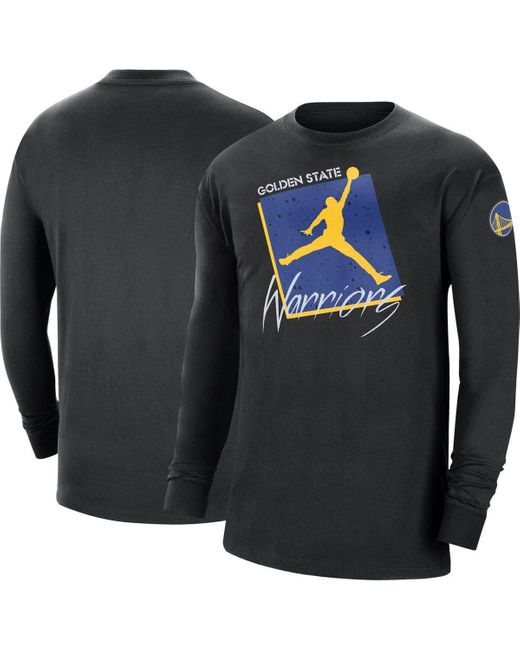 Nike Black Golden State Warriors Courtside Max 90 Vintage Wash Statement Edition Long Sleeve T-shirt At Nordstrom for men