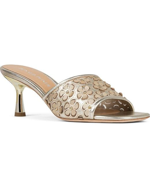 Donald J Pliner White Rikki Kitten Heel Slide Sandal