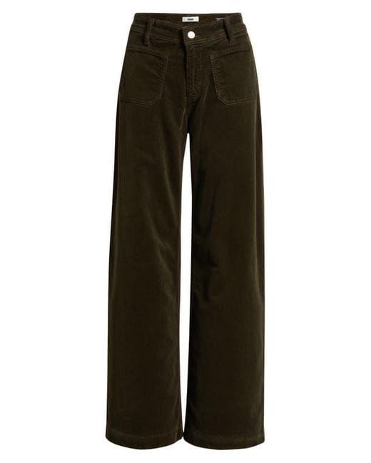 Mavi Black Paloma Marine Patch Pocket Corduroy Wide Leg Pants