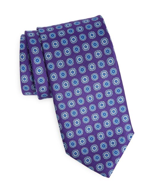 David Donahue Blue Neat Silk Tie for men
