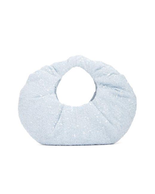 Naked Wardrobe Blue Mini Sequin Top Handle Bag