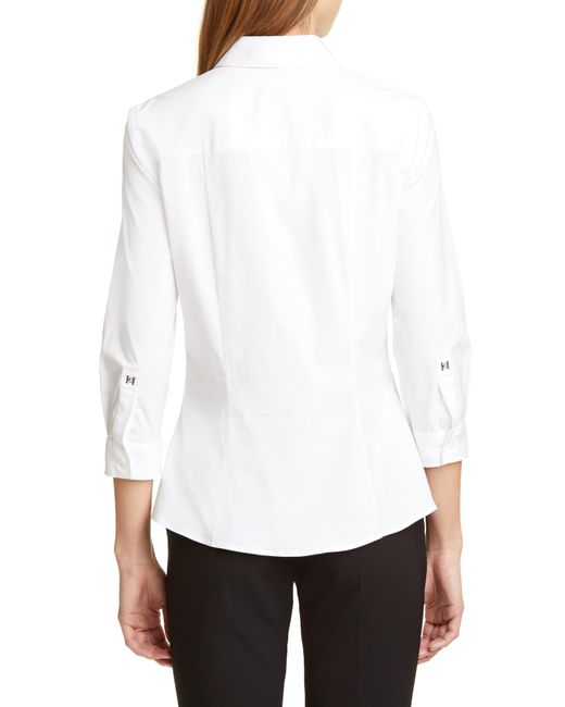 Carolina Herrera Poplin Shirt in White | Lyst
