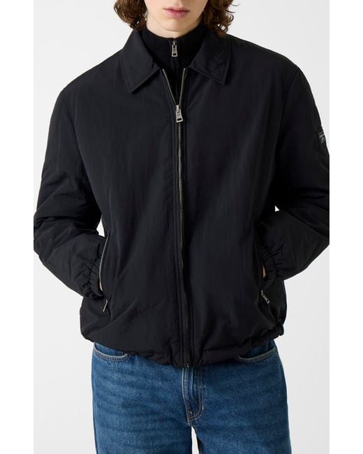 Guess Black Nylon Padded Bomber Jacket for men