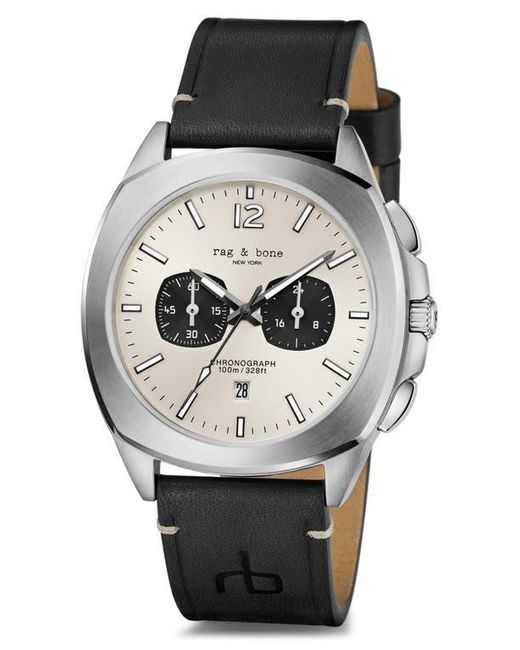 Rag & Bone Bleeker Chronograph Leather Strap Watch, 42Mm in Black for ...