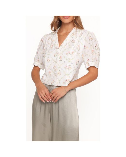 Petal & Pup White Steele Button Front Top