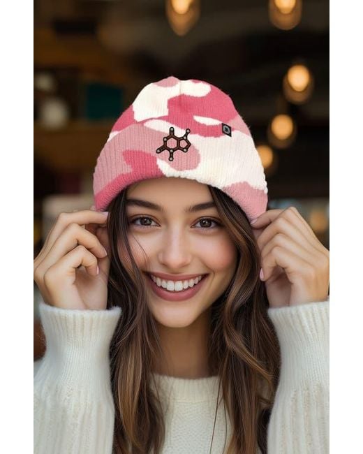 Alix Pink Molecule Beanie for men