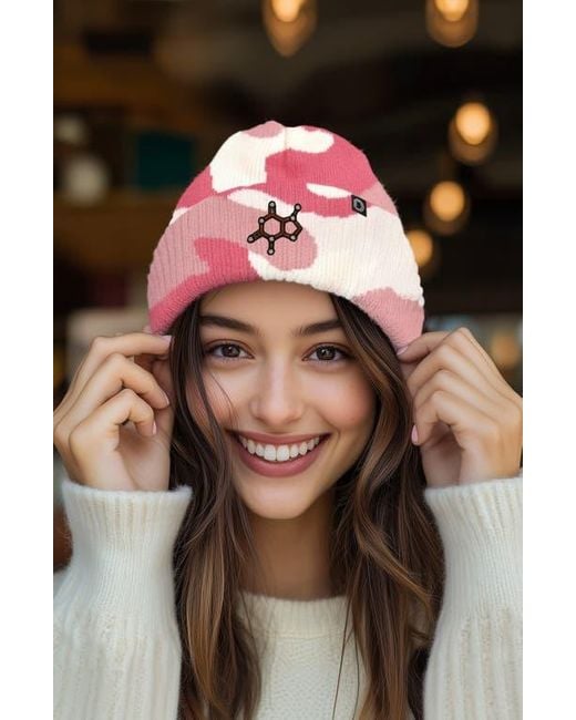 Alix Pink Molecule Beanie for men