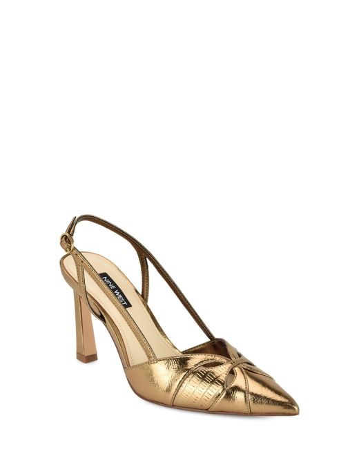 Nine West Metallic Darella Pointed Toe Slingback Pump
