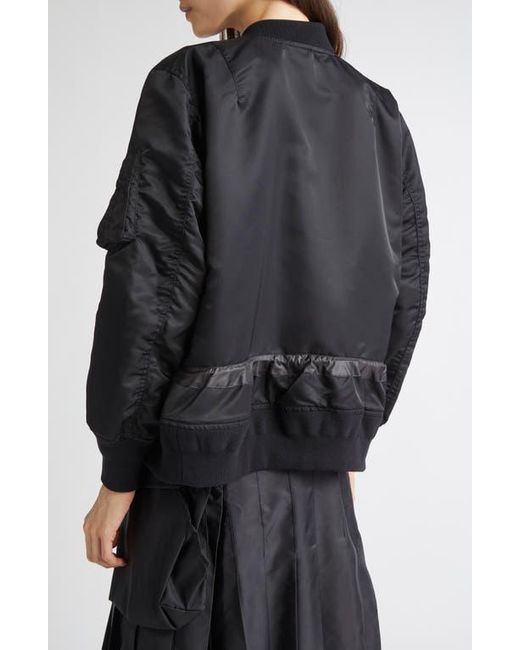 Sacai Black Blouson Nylon Twill Bomber Jacket