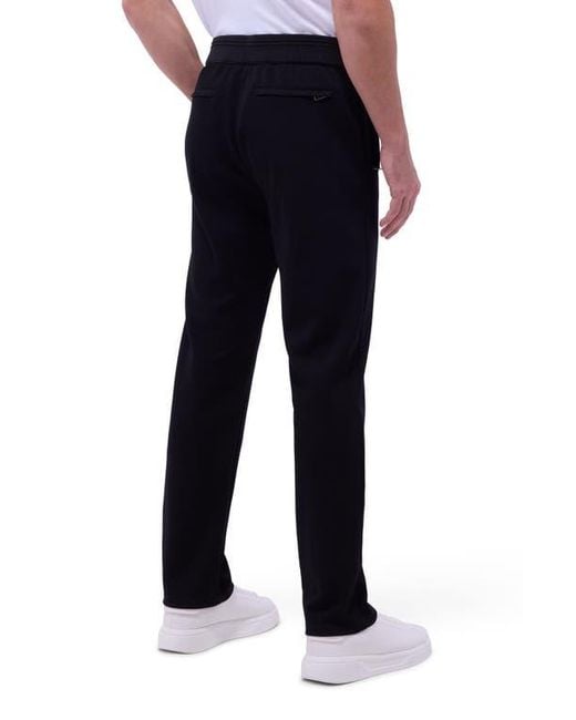 Bugatchi Black Soft Touch Track Pants for men