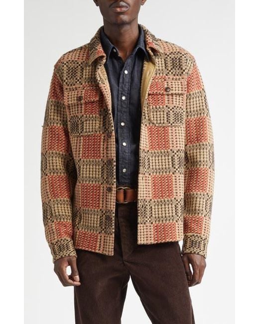 Ralph Lauren Matlock Geo Pattern Knit Wool Button-Up Shirt