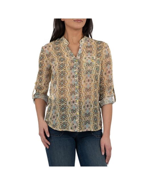 Kut From The Kloth Brown Jasmine Chiffon Button-Up Shirt
