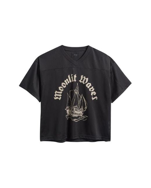 PacSun Black Moonlit Mesh Jersey Graphic Top for men