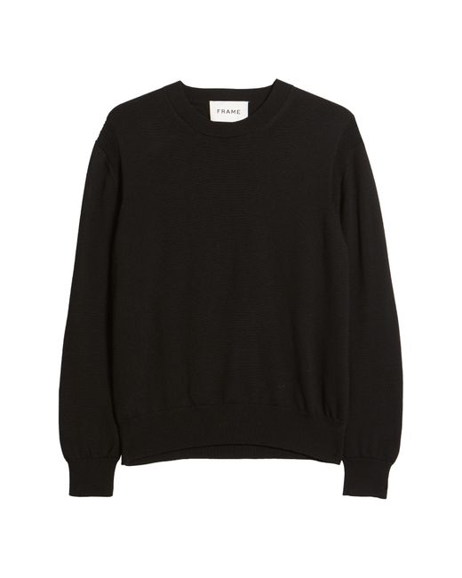 FRAME Black Oversize Merino Wool Sweater for men