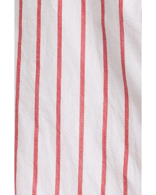 Caslon Red Long Sleeve Drop Hem Button-Up Shirt