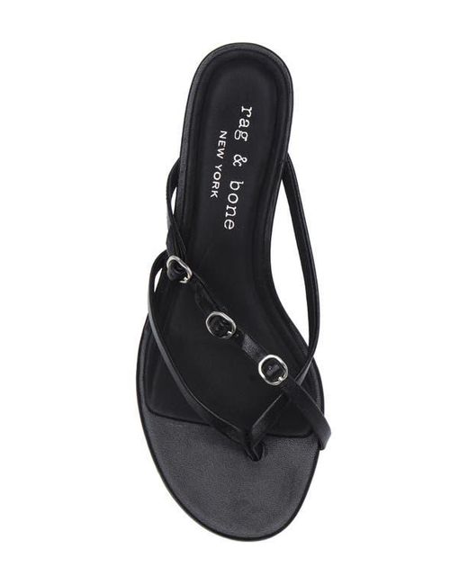 Rag & Bone White Sammie Buckle Kitten Heel Slide Sandal