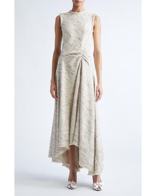 navy blue dress beige shoes Pearl Chain Tweed Dress