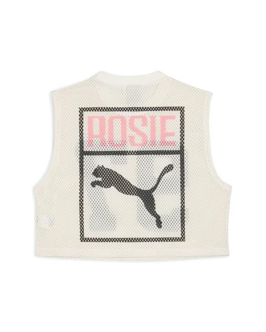 PUMA Gray X Rosé Sleeveless Mesh Crop Jersey
