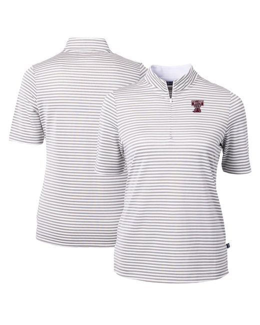 Cutter & Buck Blue Texas A & M aggies Vault Drytec Virtue Eco Pique Stripe Recycled Top At Nordstrom