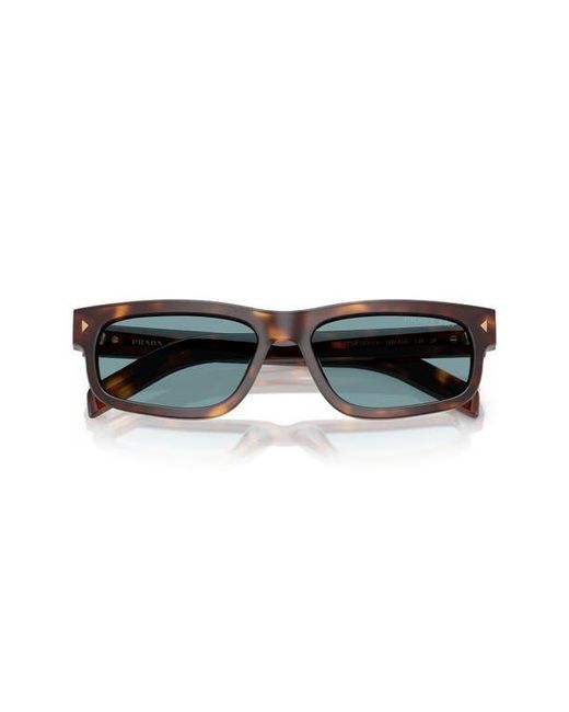 Prada Blue 57Mm Polarized Rectangular Sunglasses for men