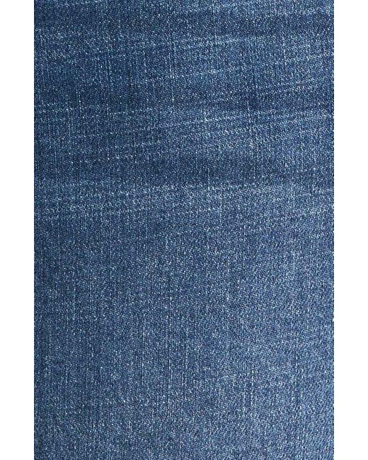 Wit & Wisdom Blue High Waist Frayed Cuff Hem Straight Leg Jeans