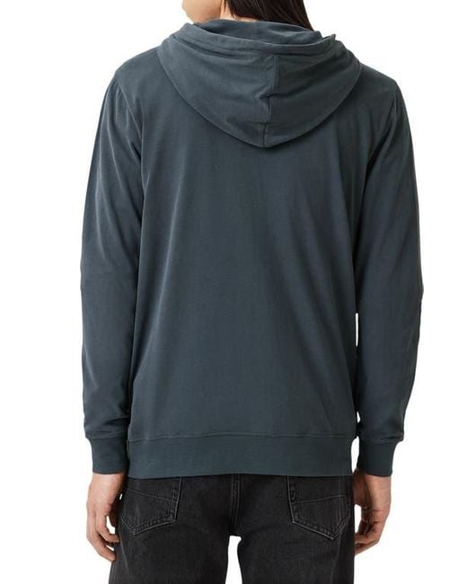 AllSaints Blue Brace Zip Hoodie for men