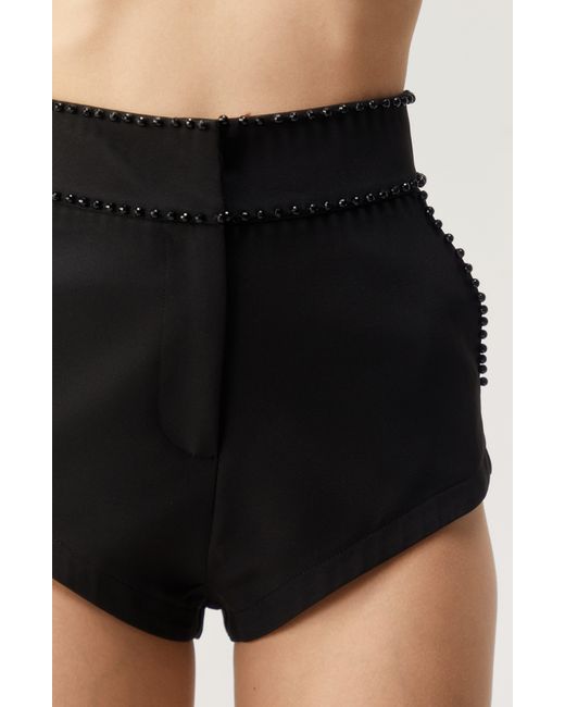 Nasty Gal Black Beaded Micro Shorts