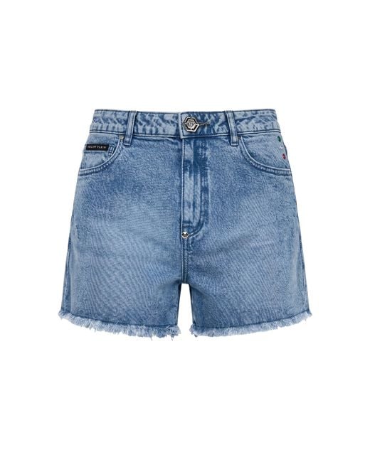 Philipp Plein Blue Hot Pants Basic