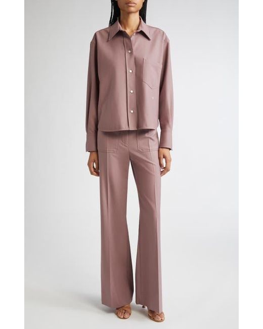 Victoria Beckham Red Crop Button-Up Shirt