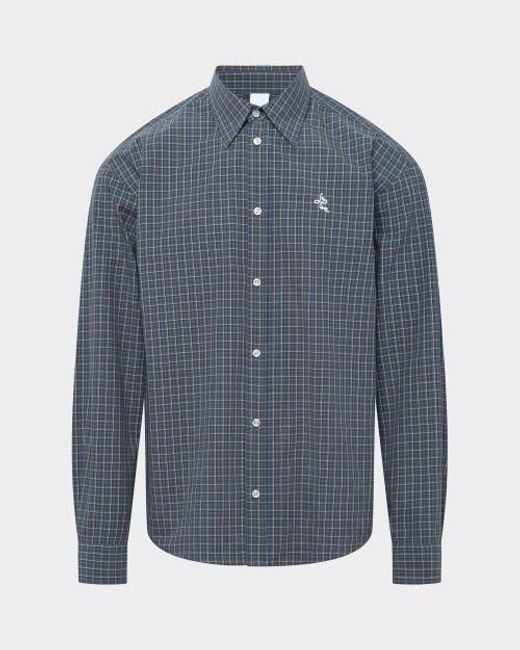 le PERE Blue Poplin Button Down Shirt for men