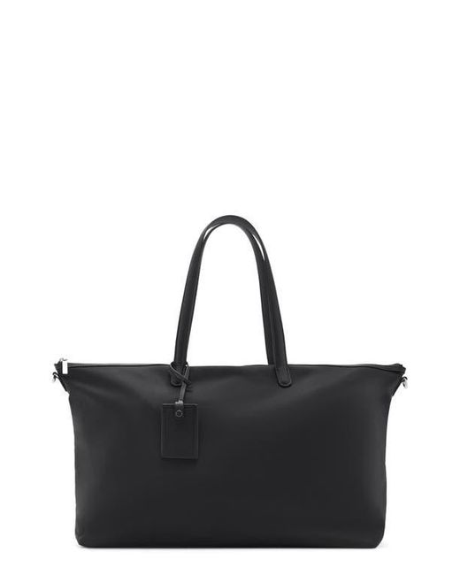 Mango Black Large Nylon Shopper Tote