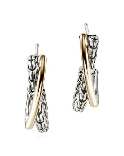 John Hardy White Jh Essentials Crossover Earrings, 20.5Mm