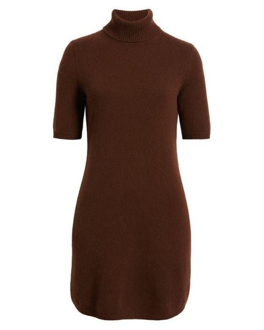 Doen Agathe Turtleneck Cashmere Sweater Dress in Brown | Lyst